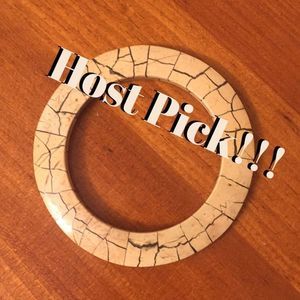 Bangle bracelet, vintage, wood light colored